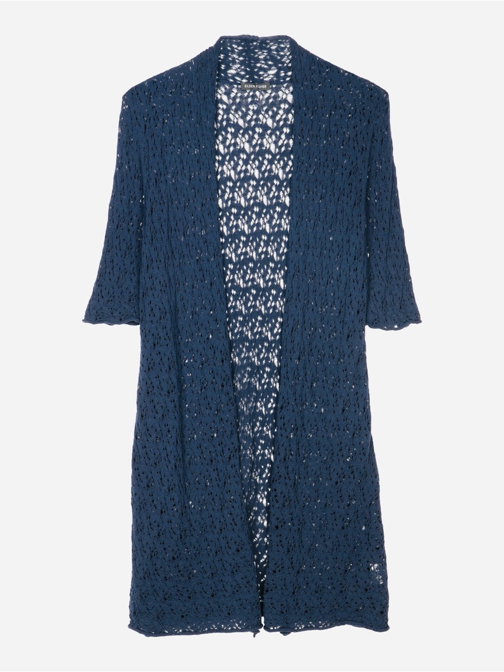 Eileen Fisher Navy Open Crochet Robe